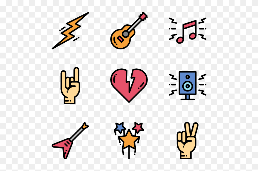 Collection Of Free Rocks Drawing Rock N Roll Download - Rock And Roll Vector Icon Hand Clipart