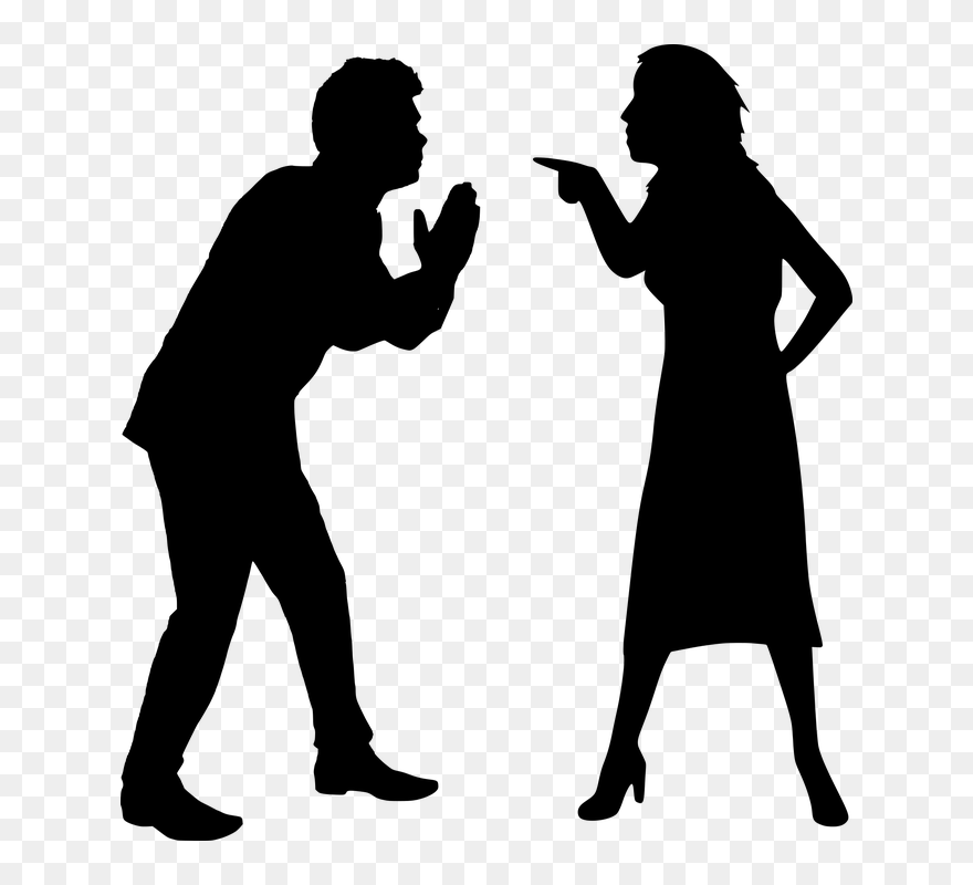 Marriage Cartoon Clipart - Angry Silhouette - Png Download