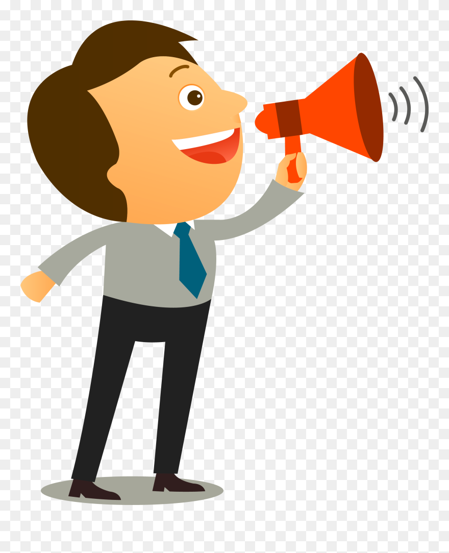 Man With Megaphone Free Clipart Clipart Transparent - Man Holding Megaphone Clipart - Png Download