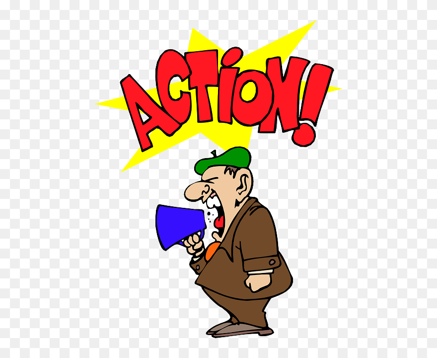 Man, Person, Shouting, Action, Director, Producer - Action Clip Art - Png Download