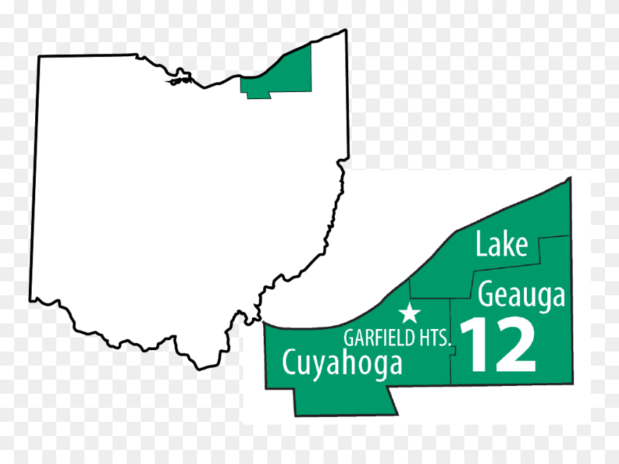 Ohio Map With D12 Outline Ohio Academy Of - Map Of Ohio Counties Clipart