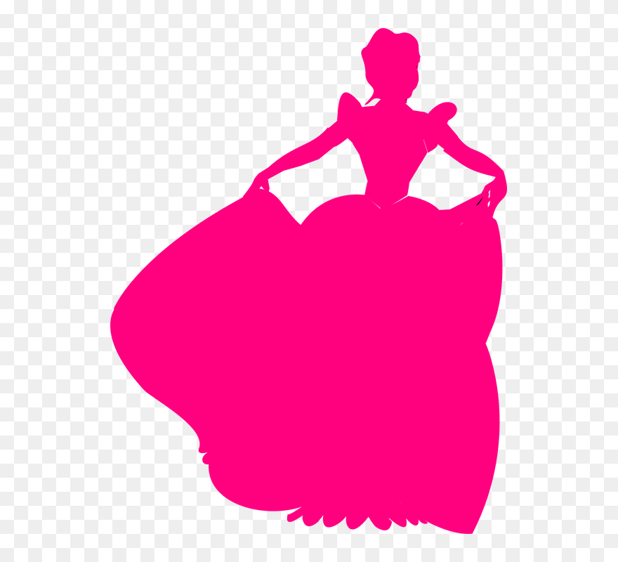 Pink Princess Silhouette Clipart - Png Download