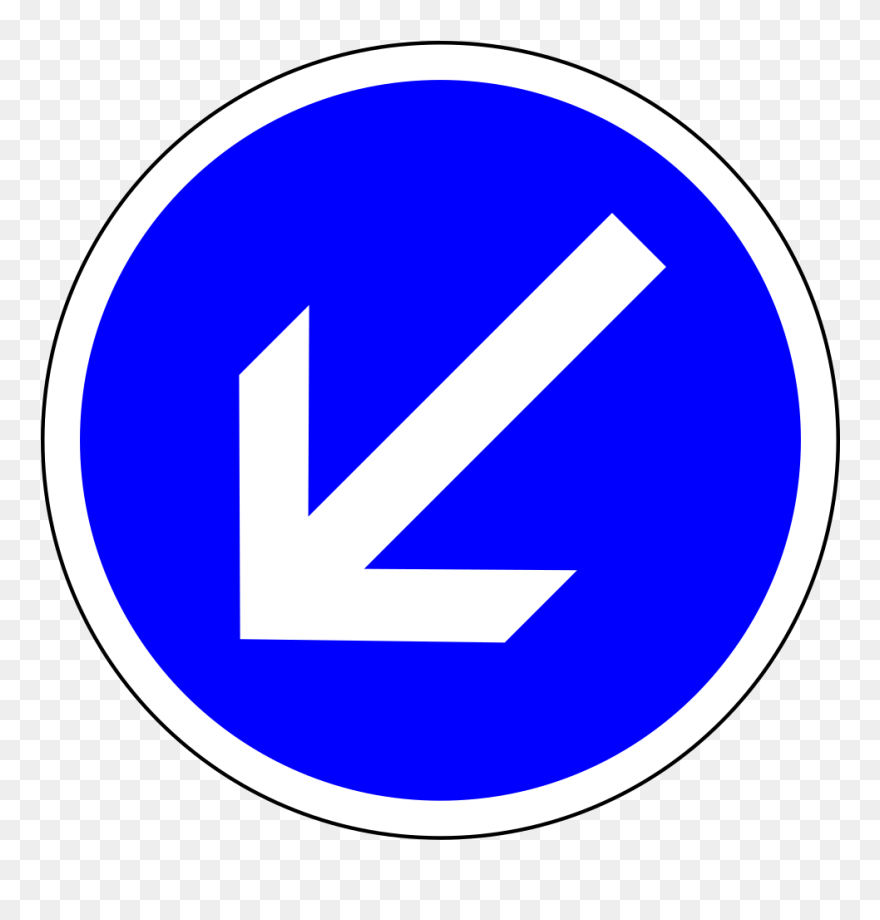 Cartoon Directional Sign Wood Svg Clip Arts - Keep Left Traffic Sign - Png Download
