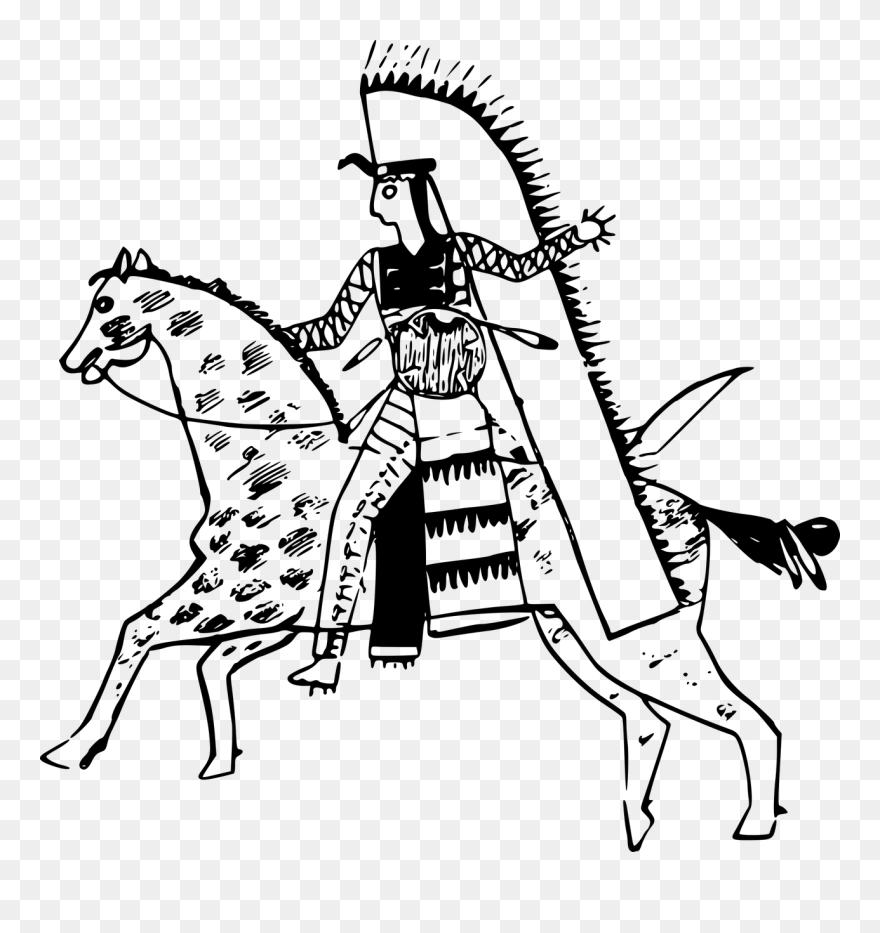 Collection Of Free Horses Drawing Native American Download - Native Americans Clipart Black And White - Png Download
