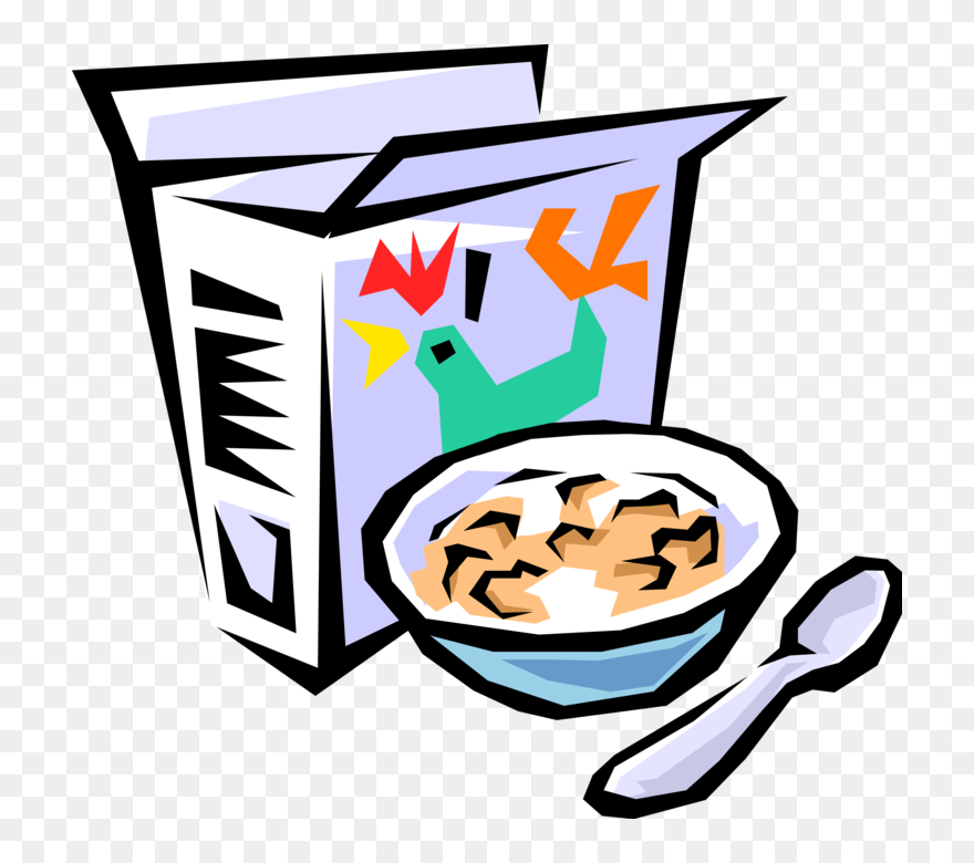 With Bowl And Spoon - Cereal Box Free Transparent Clipart