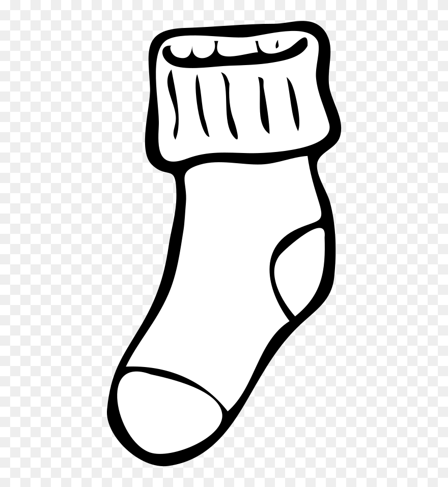 Socks Clipart Black And White - Png Download