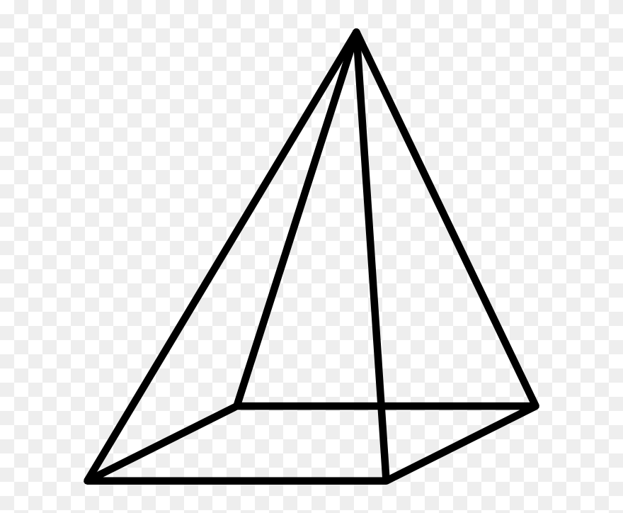 Square Pyramid Solid Geometry Cone Rectangle - Pyramid Black And White Clipart