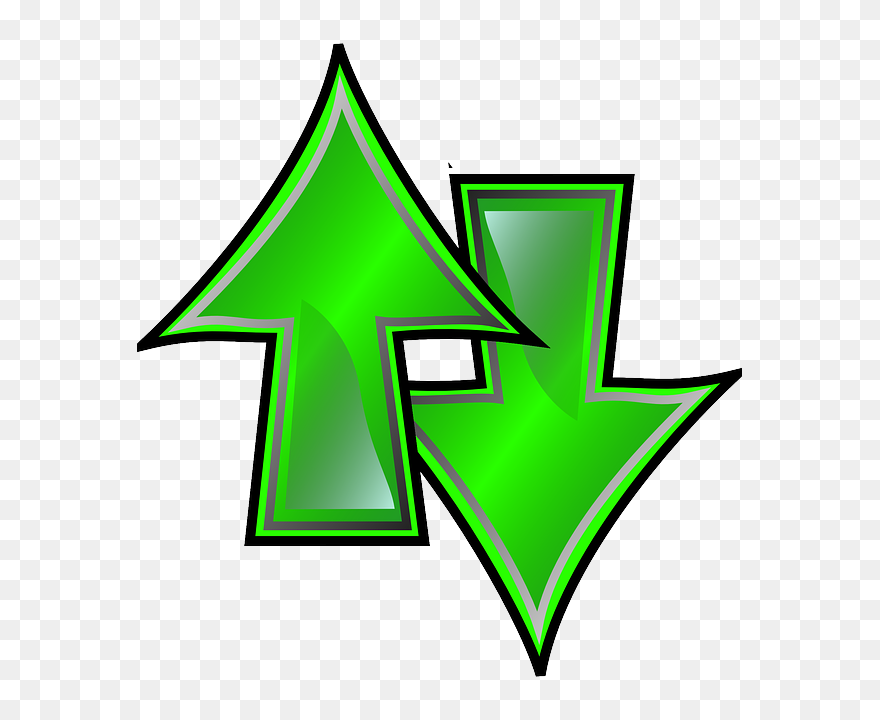 Arrows, Up, Down, Green - Up And Down Arrows Png Clipart