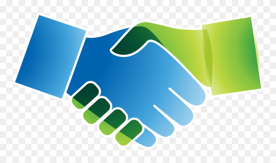 Hand Clipart Partnership - Hand Shake Blue And Green - Png Download