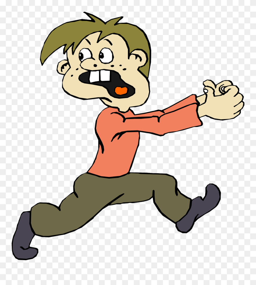 Kid Running Away Clipart - Png Download