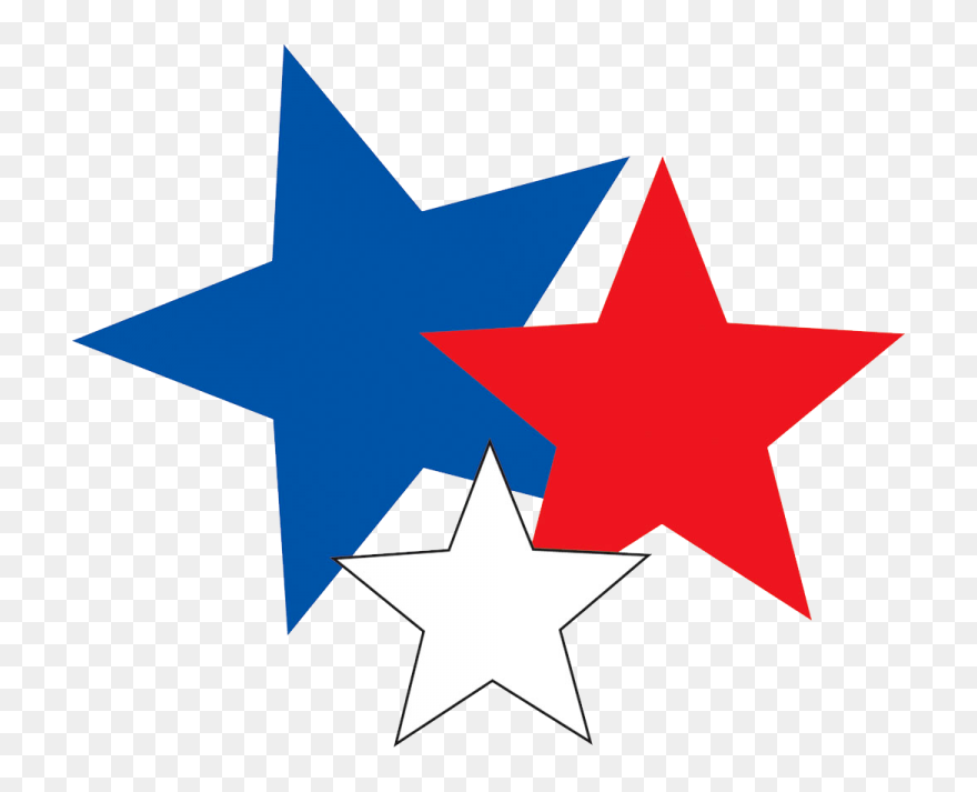 Red Star Clip Art - Red White And Blue Clip Art - Png Download