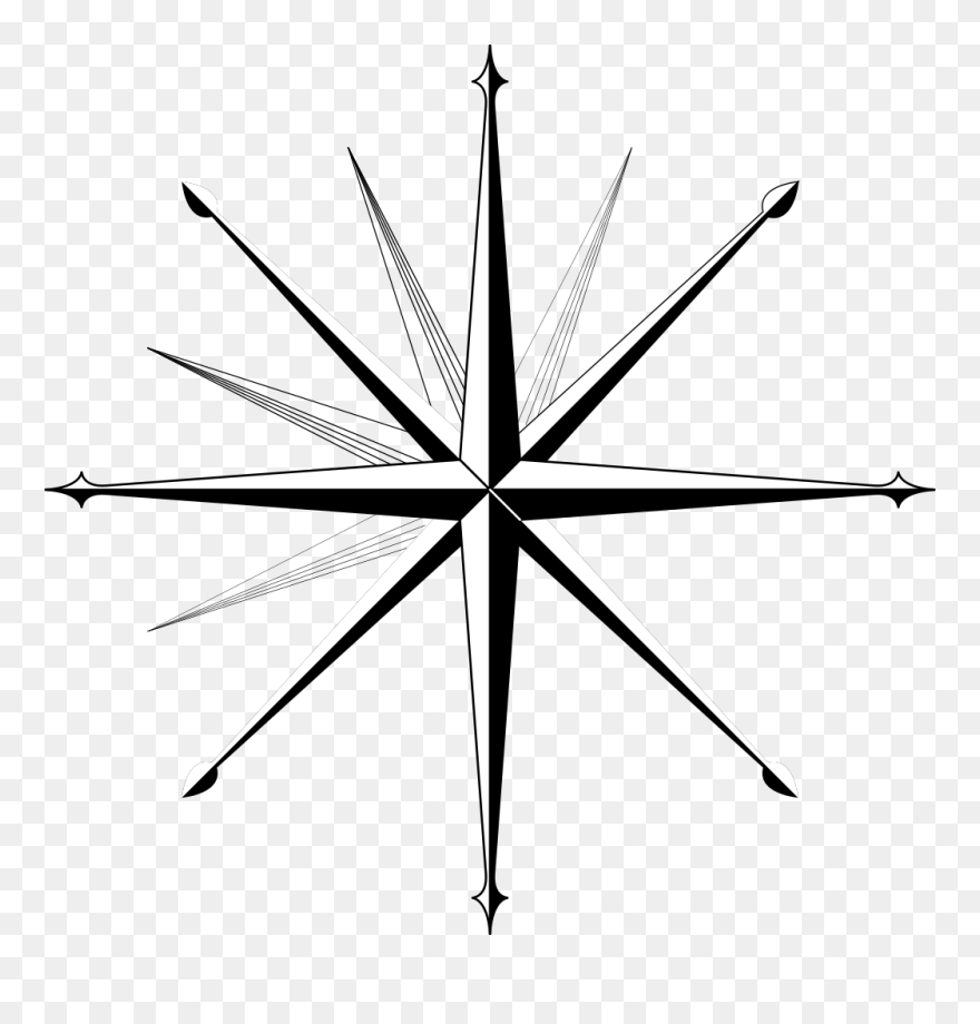Compass Png Icons - Compass Rose 16 Point Clipart