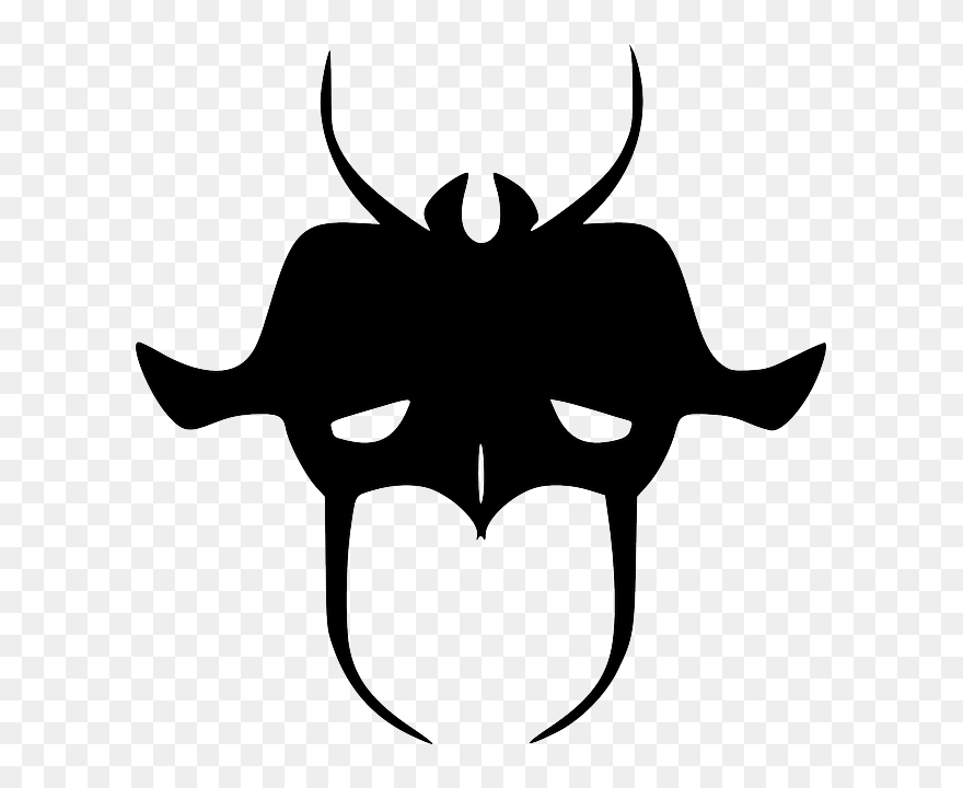 Black, Face, Hide, Template, Clothing, Mask, Wear - Mask Clip Art - Png Download