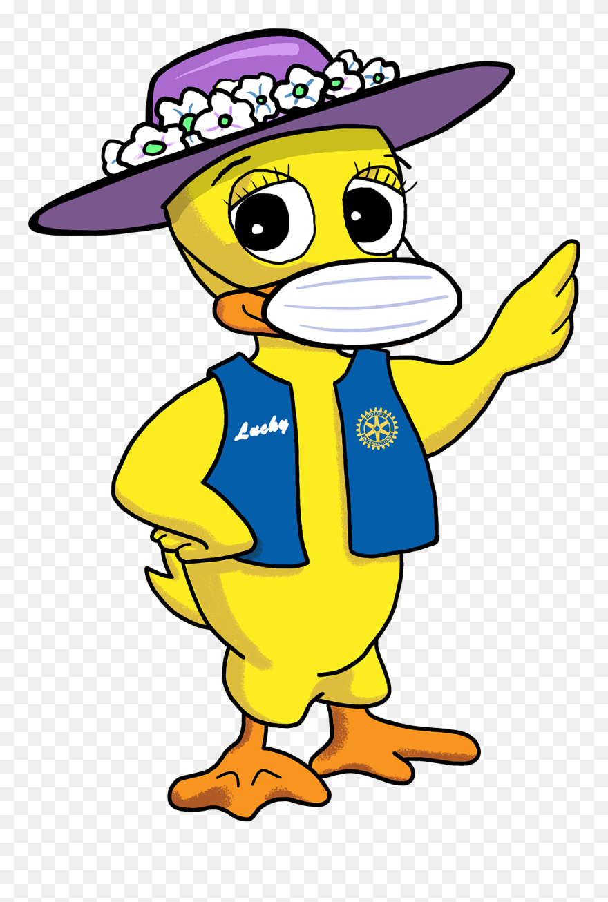 Duck With Face Mask Clipart