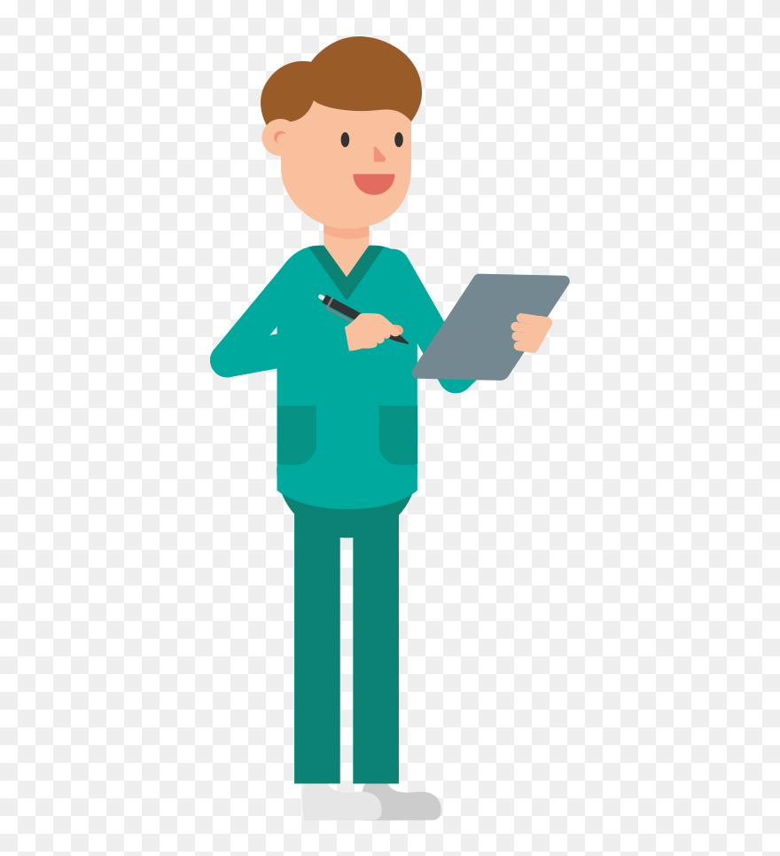 Transparent Clipboard Cartoon - Doctor And Nurse Cartoon - Png Download