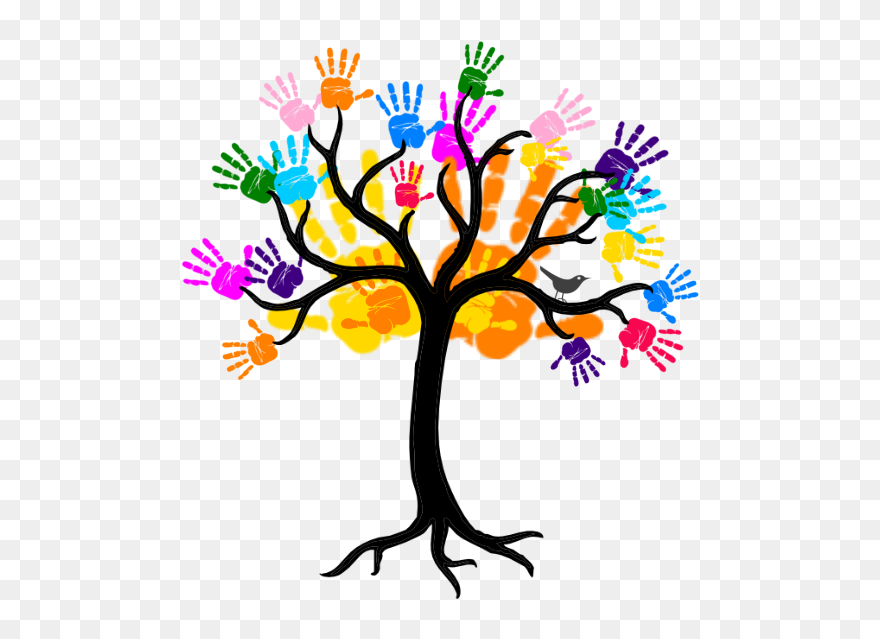 Hand Tree Clipart Picture Library Library Child Handprint - Drawing Of Tree Branches - Png Download
