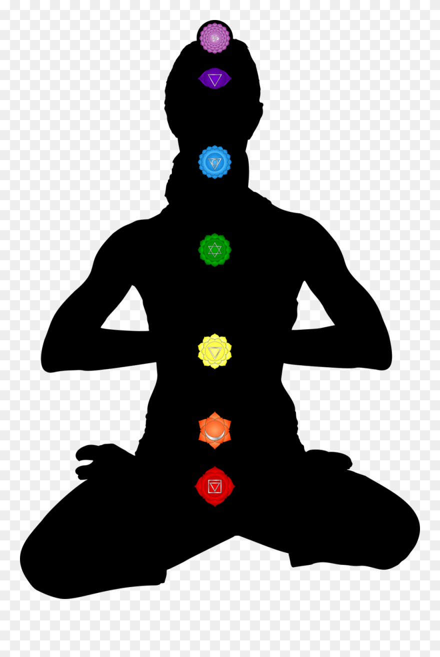 Chakra1 - Silueta Meditando Png Clipart