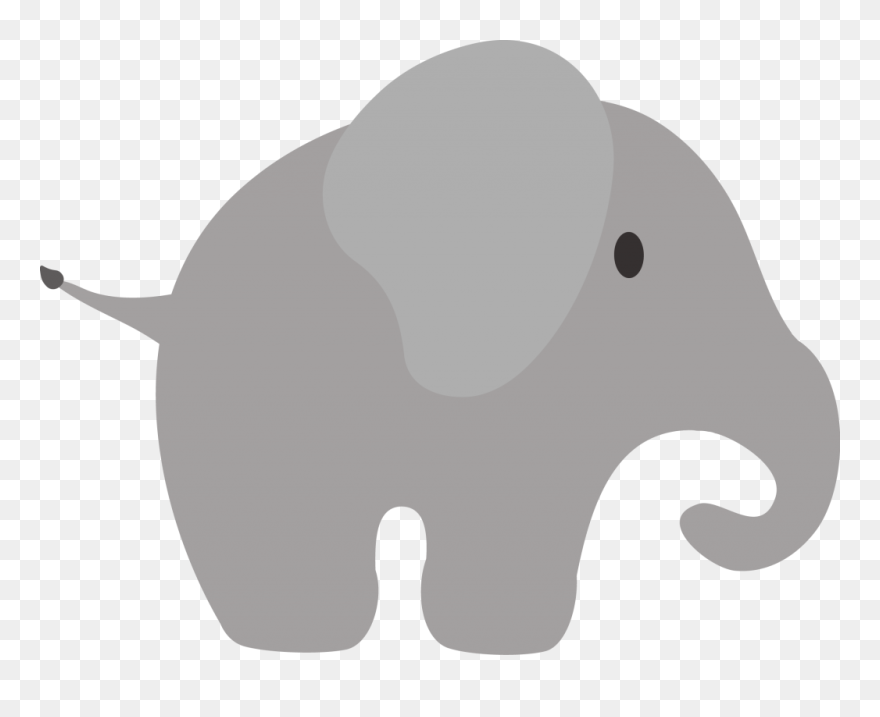 Elephant Cartoon One Side Clipart