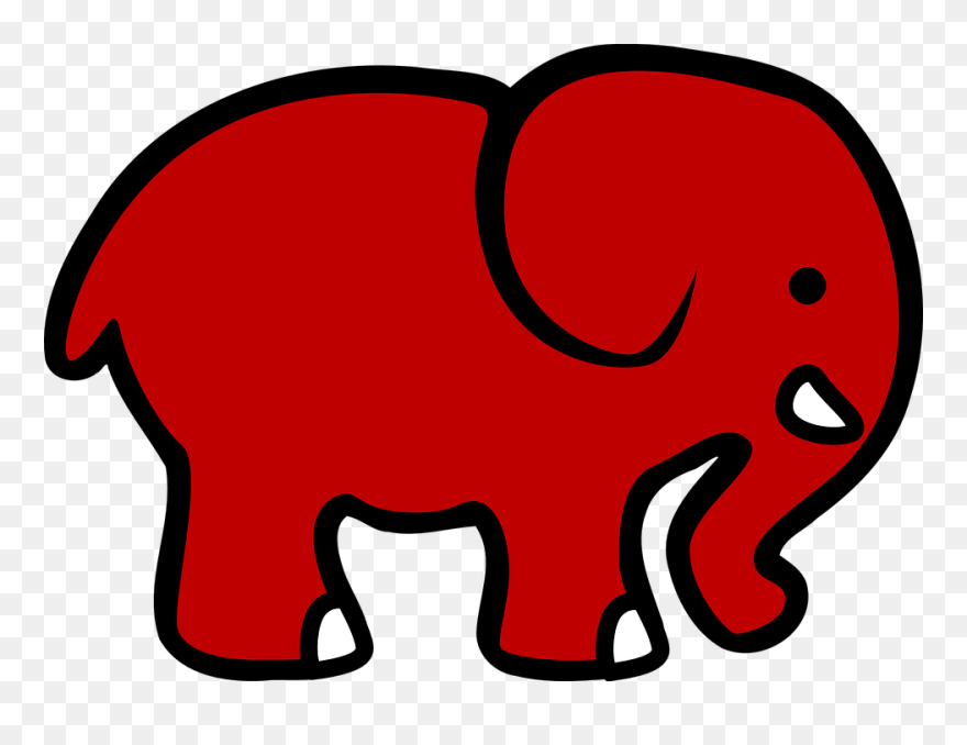 Transparent Profile Clipart - Red Elephant Clipart - Png Download