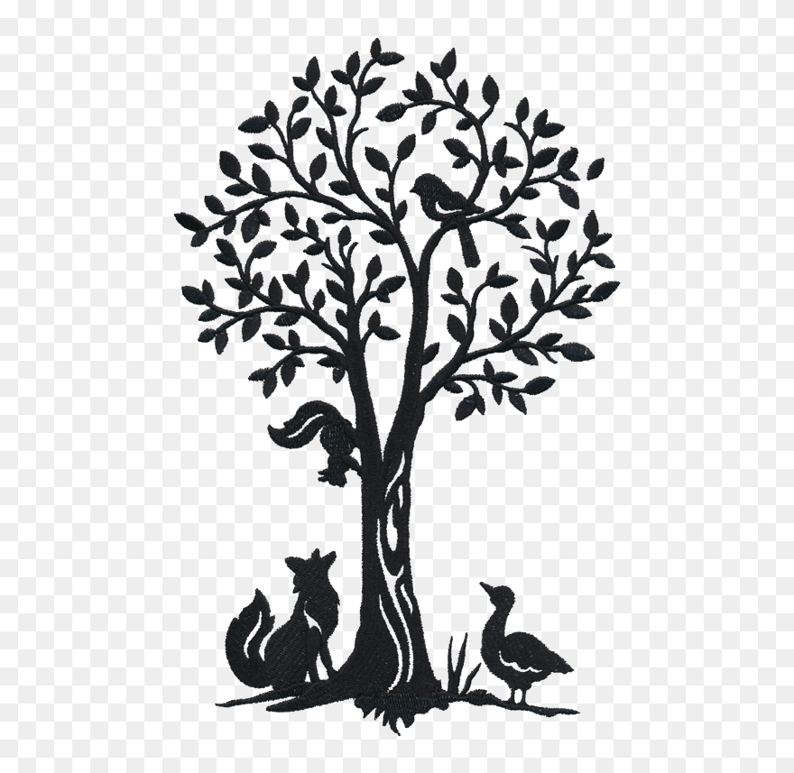 Wildlife Tree Large - Silhouette Clipart