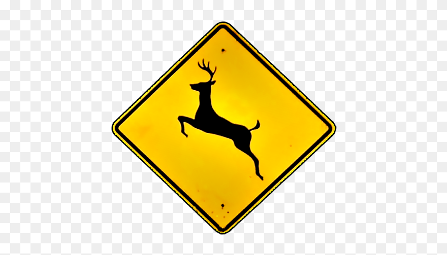 Deer Crossing Sign Transparent Clipart