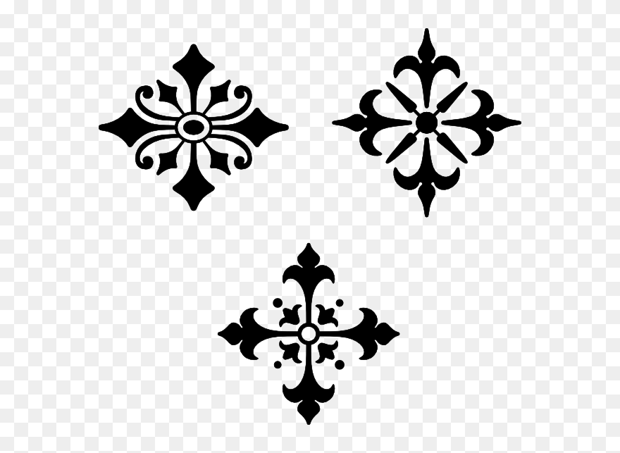 Ornamental Cross Clipart Clip Art Black And White Stock - Cross Vignette - Png Download