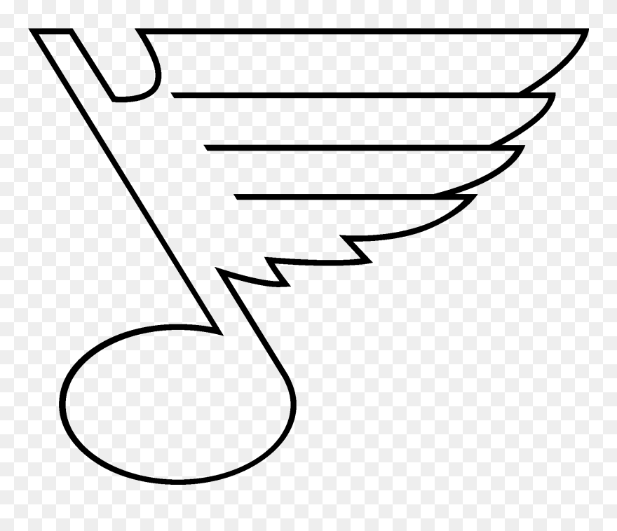 St Louis Blue Note Outline Clipart