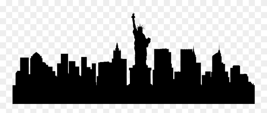 New York City Skyline Silhouette Illustration - New York Silhouette Png Clipart