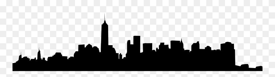 Nyc Skyline Silhouette Png - Building Silhouette New York Clipart