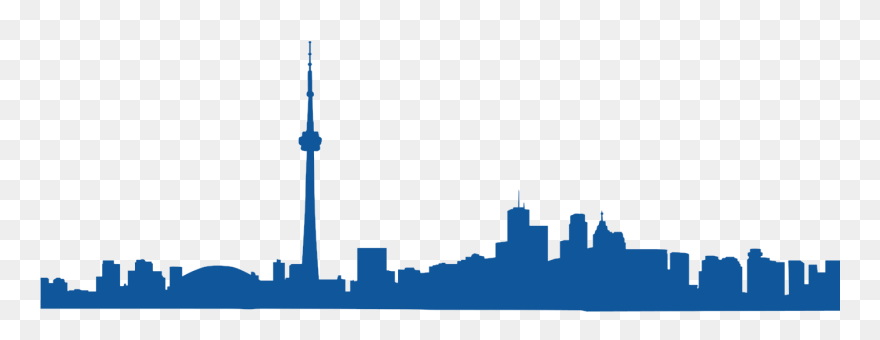 Skyline Clipart City Centre, Skyline City Centre Transparent - Toronto Skyline Silhouette Png Blue