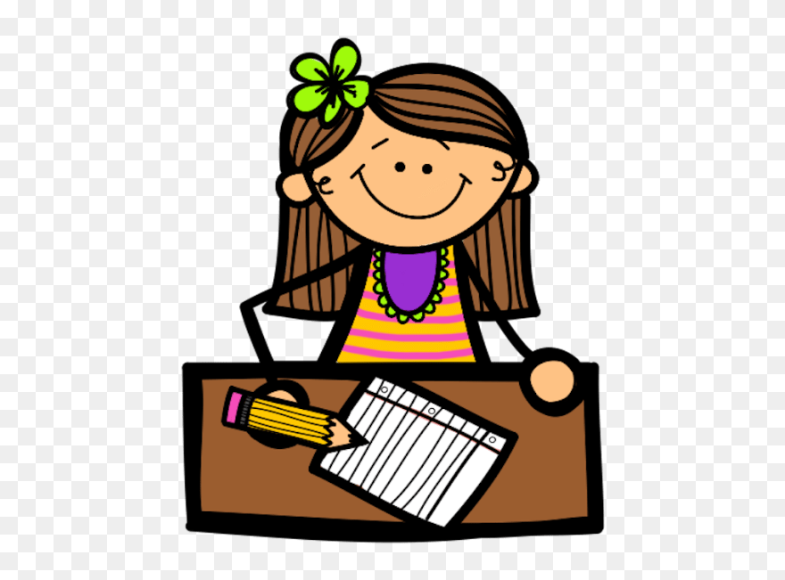 Girl Writing Clipart - Png Download