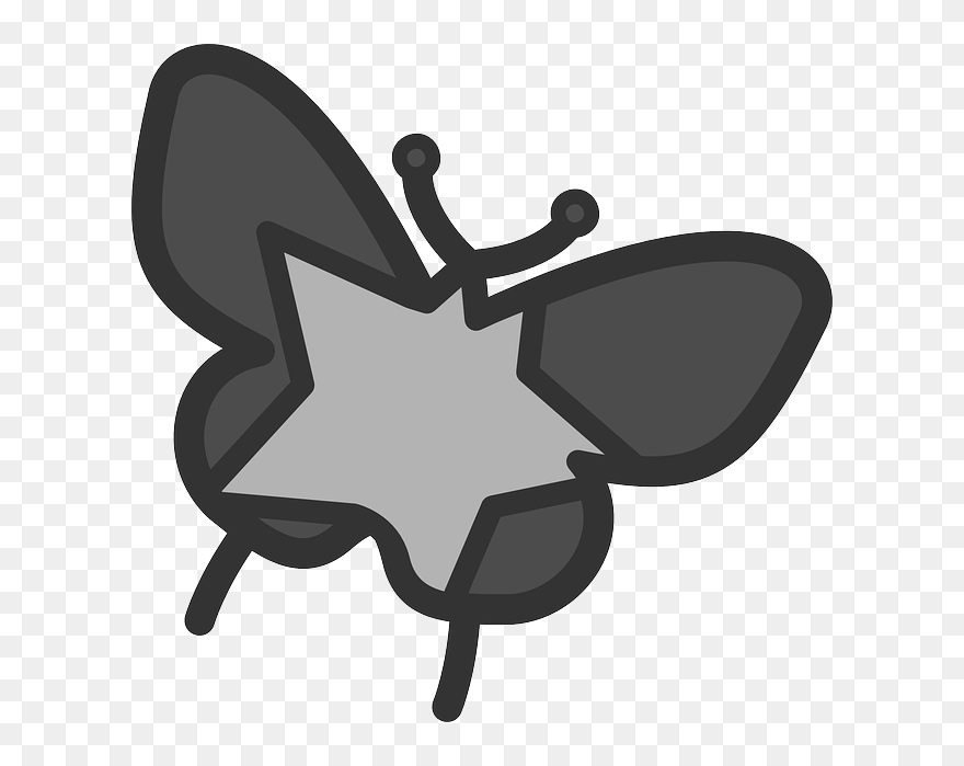 Flat, Star, Butterfly, Theme, Moth, Icon - Clip Art - Png Download