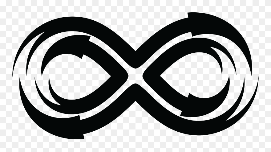 Free Clipart Of A Black And White Arrow Infinity Symbol - Black And White Infinity Symbol - Png Download