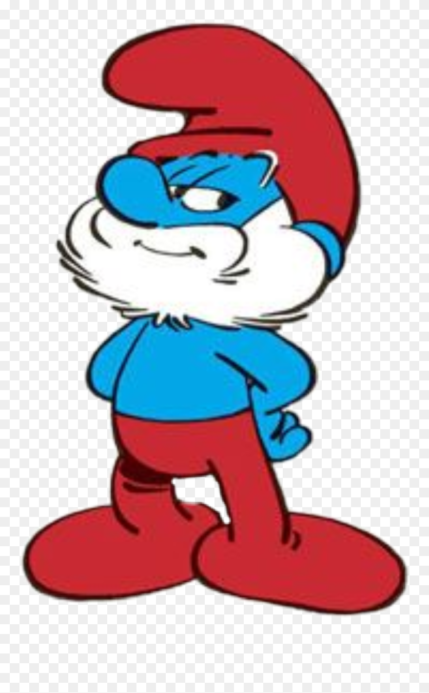 Cartoon Transparent Papa Smurf Clipart