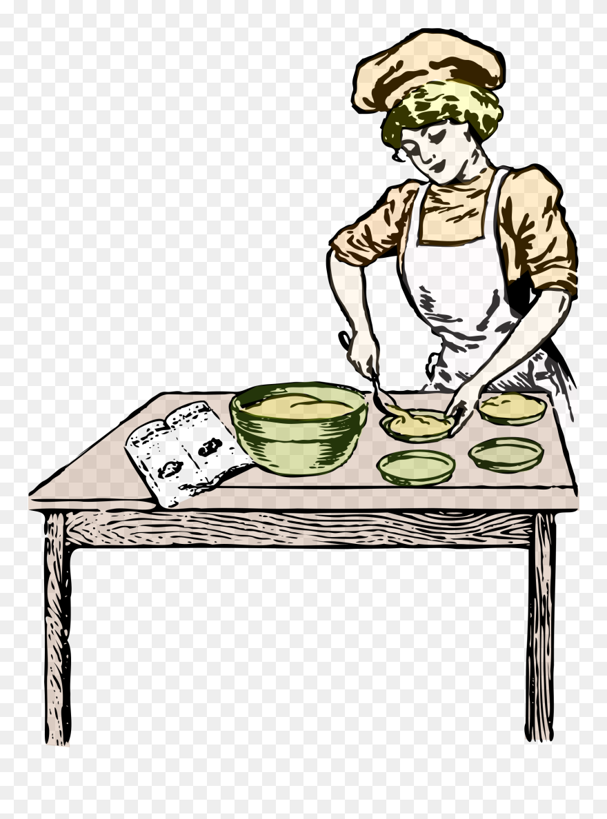 In Color Big Image - Woman Baking Png Clipart