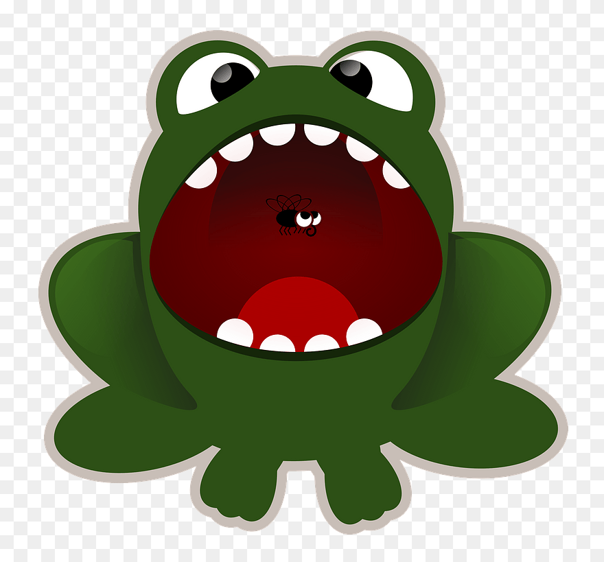 Frog Catching A Fly Clipart - Frog Open Mouth Clipart - Png Download