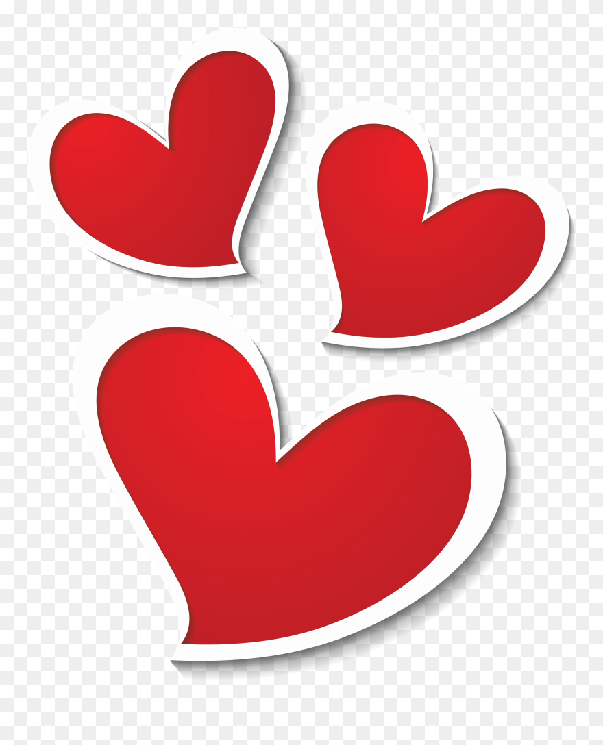 Three Hearts Decor Png Clipart Picture - Three Hearts Transparent Png