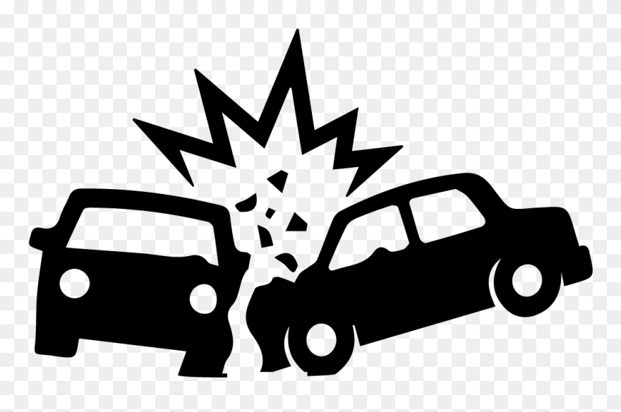 Black And White Car Crash Clipart , Png Download - Car Crash Clipart Transparent