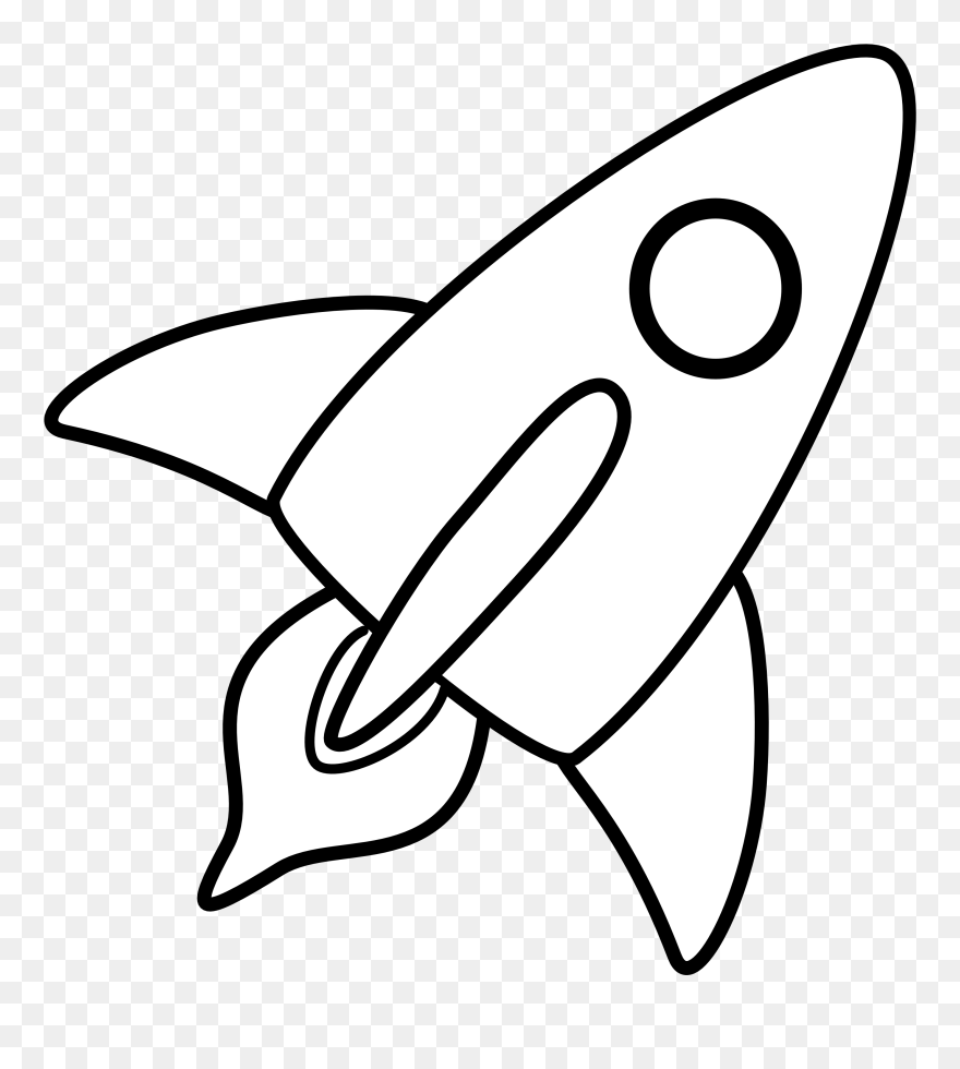 Black And White Rocket Clip Art, Transparent Png - Clipart Of Rocket Black And White