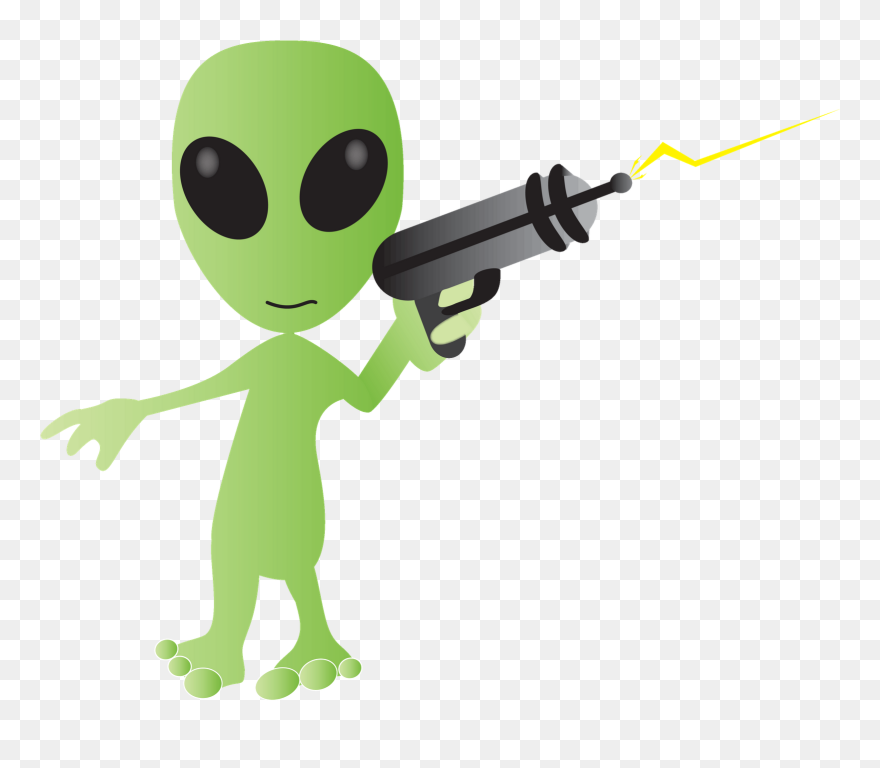 Ufo Clipart Invisible Background - Cartoon Alien Transparent Background - Png Download