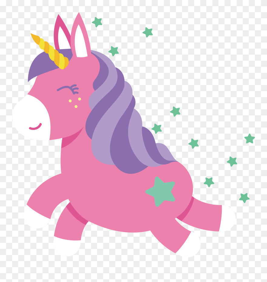 Invisible Pink The Running Unicorn Free Transparent - Pink Unicorn Cartoon Png Clipart