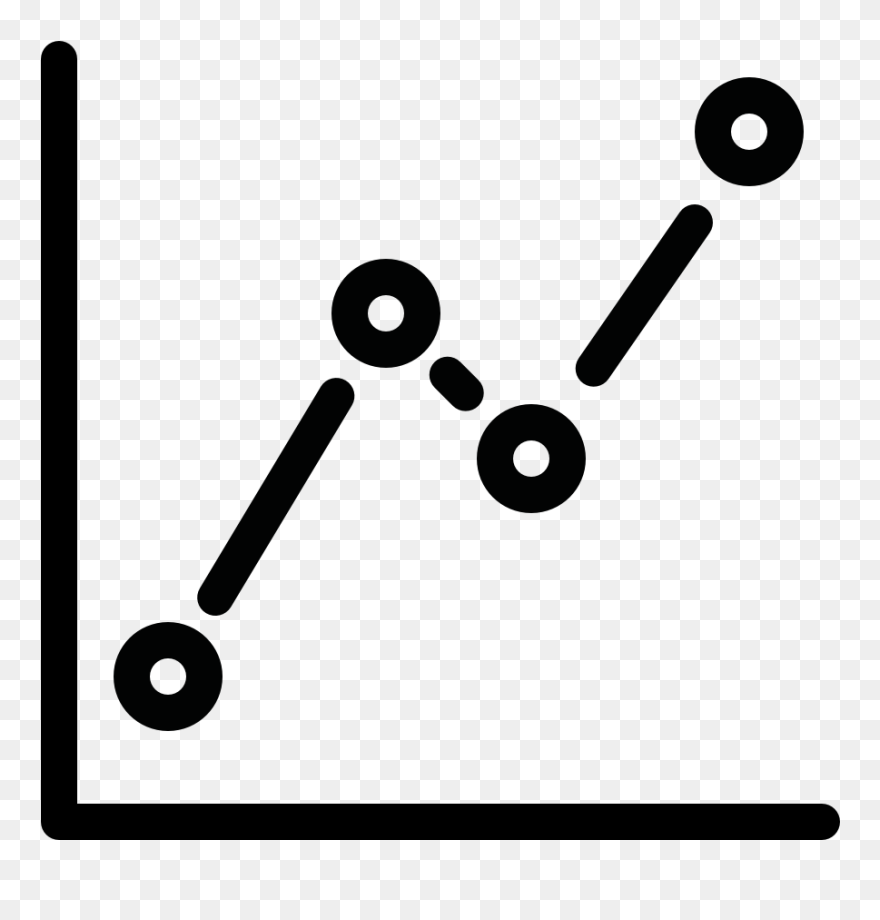 Chart Trend Dots Lines Zigzag Up - Trend Line Icon Clipart
