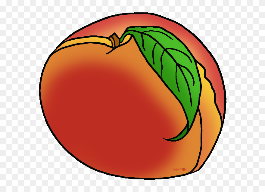 Peach Clipart Georgia Peach - Clip Art - Png Download