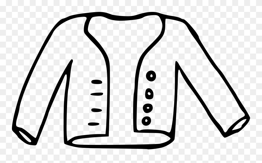 Vest Clip Jacket - Outline Coat Clipart - Png Download