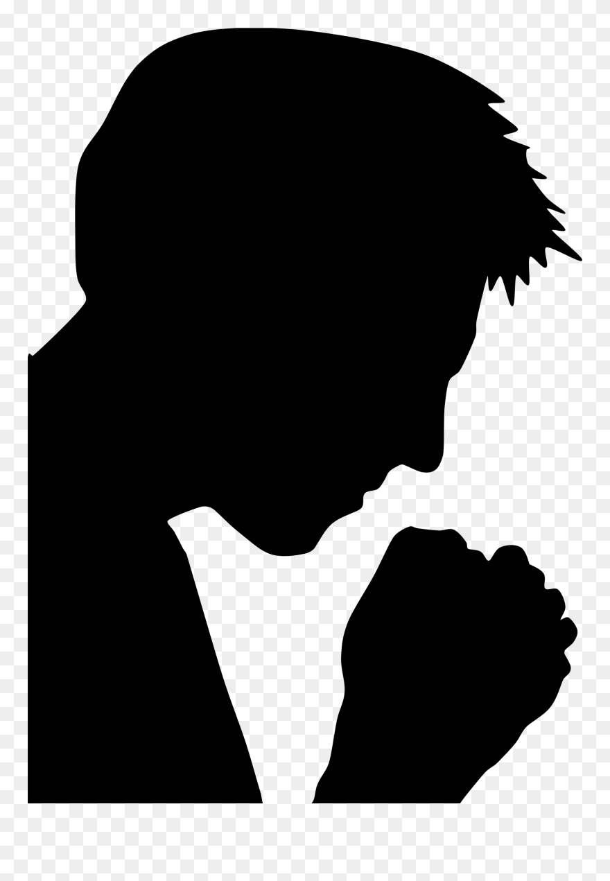 Pray Vector Man - Silhouette Praying Clipart