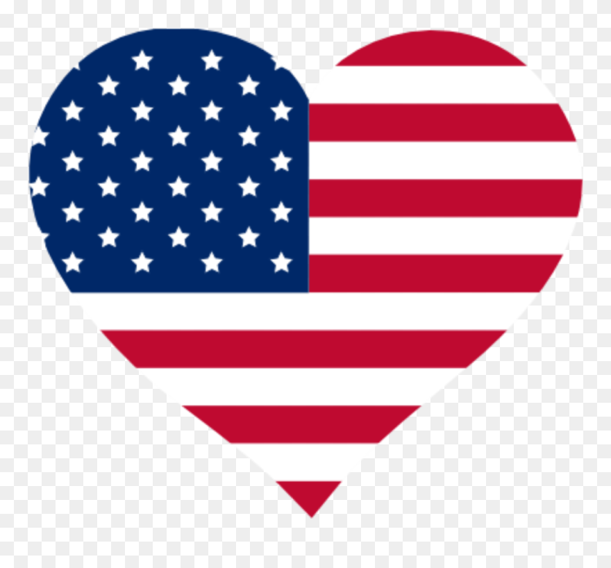 Flag Heart - Clip Art American Flag Heart - Png Download