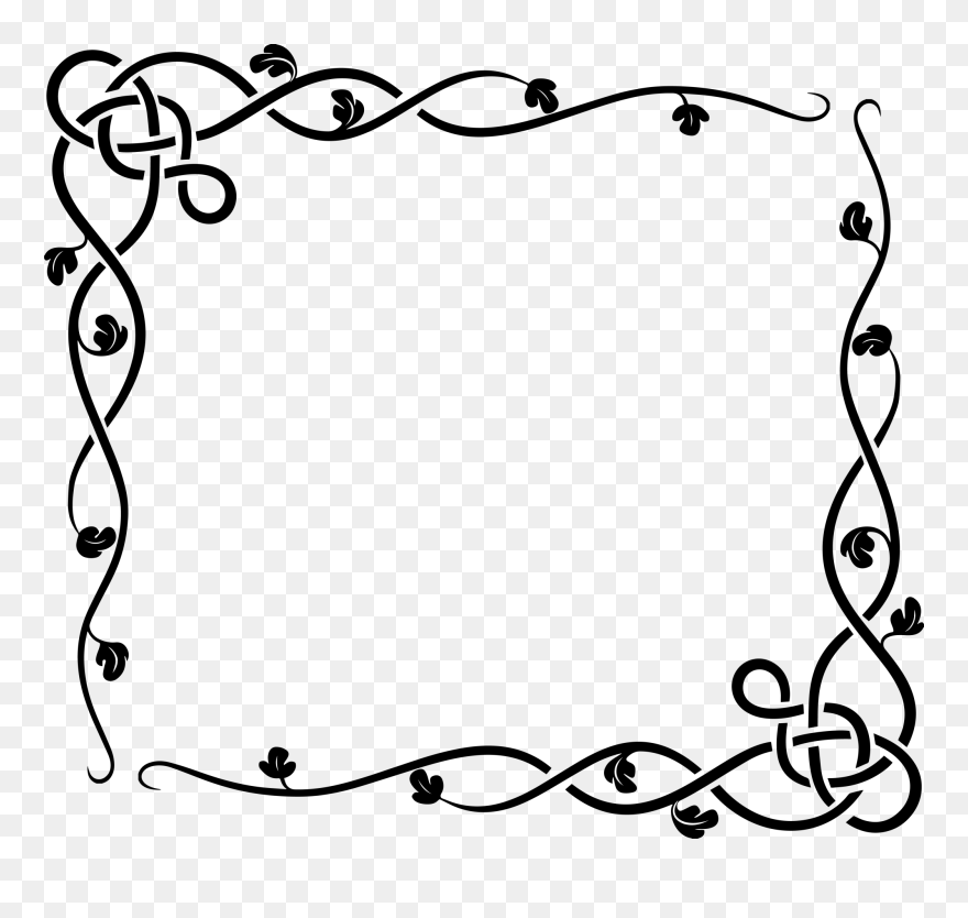 Accent Star Clipart Graphic Library Stock Free Celtic - Corner Border Design Black And White - Png Download