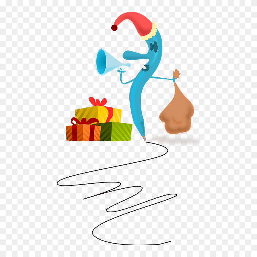 Santa Pen Clipart - Png Download