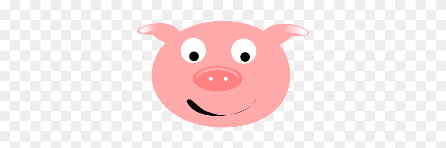 Domestic Pig Character Snout Clip Art - Domestic Pig - Png Download