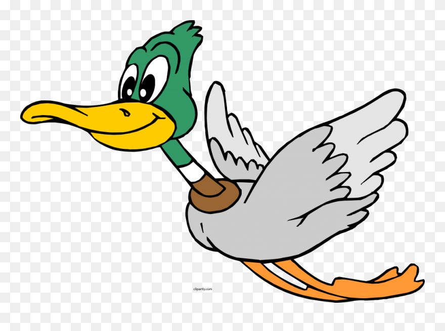 Cartoon Duck Flying Png Clipart